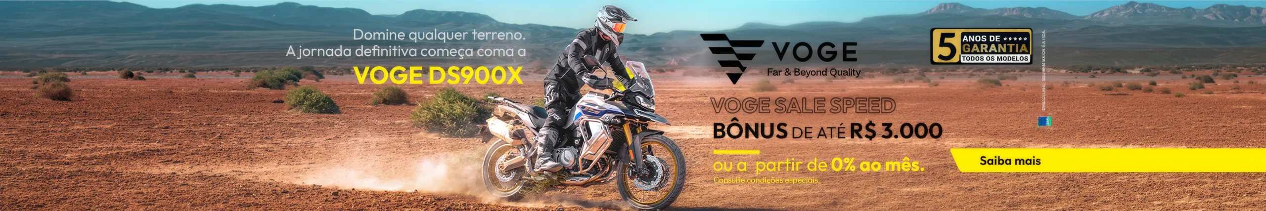 VOGE DS900X na campanha VOGE Sales Speed: bônus de até R$ 3.000 ou taxa a partir de 0% ao mês